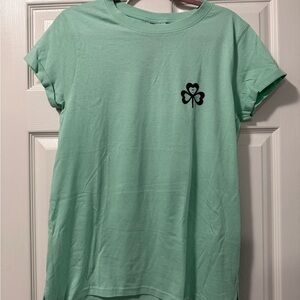 Craft Mint Green Short Sleeve Tee with Heart Clover